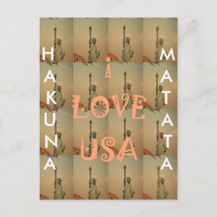 Patriotische Pop-Art: "Ich liebe USA" Grafikdesign Postkarte