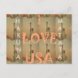 Patriotische Pop-Art: "Ich liebe USA" Grafikdesign Postkarte