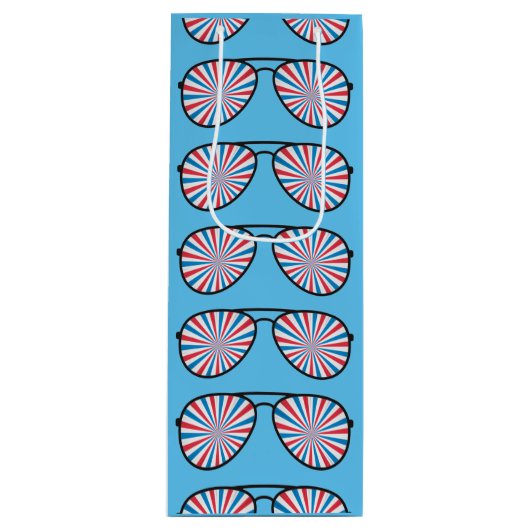 Patriotische PopArt Swirl Sonnenbrille Geschenktüte Für Weinflaschen (Vorderseite)