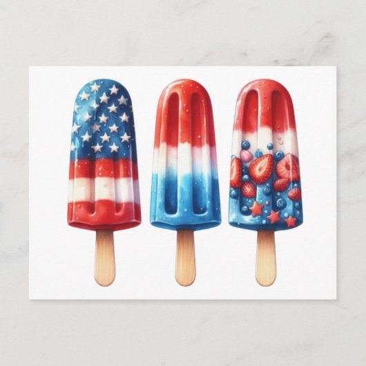 Patriotische Popcicles Postkarte (Vorderseite)