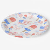 Patriotische Popsicle & Fireworks Party Teller (Schrägansicht)