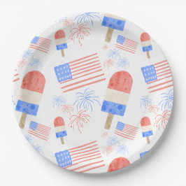 Patriotische Popsicle & Fireworks Party Teller