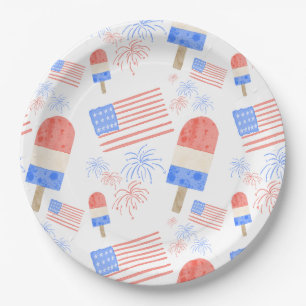 Patriotische Popsicle & Fireworks Party Teller