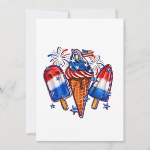 Patriotische Popsicles Ice Cream 4. Juli Einladung