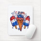 Patriotische Popsicles Ice Cream 4. Juli Mousepad (Mit Mouse)