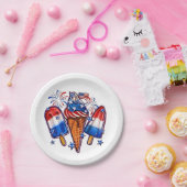 Patriotische Popsicles Ice Cream 4. Juli Pappteller (Party)