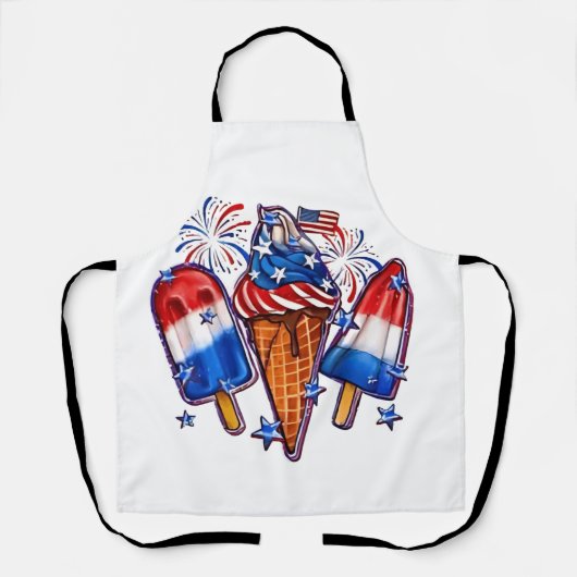 Patriotische Popsicles Ice Cream 4. Juli Schürze (Vorderseite)