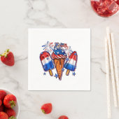 Patriotische Popsicles Ice Cream 4. Juli Serviette (Beispiel)
