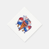 Patriotische Popsicles Ice Cream 4. Juli Serviette (Ecke)