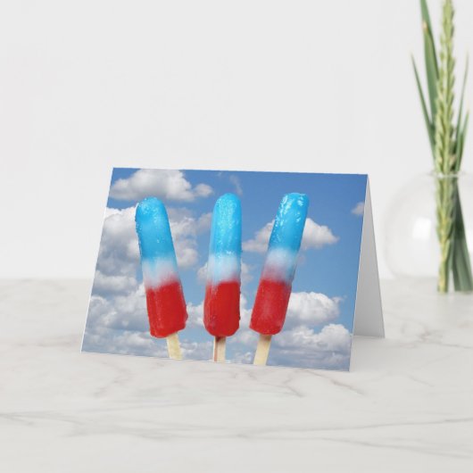 Patriotische Popsicles Karte (Vorderseite)