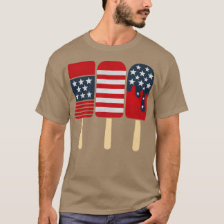 Patriotische Popsicles Summer Ice Cream Lolly Red T-Shirt