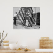 Patriotische Pose der 20er Jahre Poster (Küche)