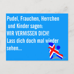 Patriotische Pudel Postkarte