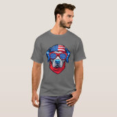 Patriotische Pup im Stil T-Shirt (Vorne ganz)