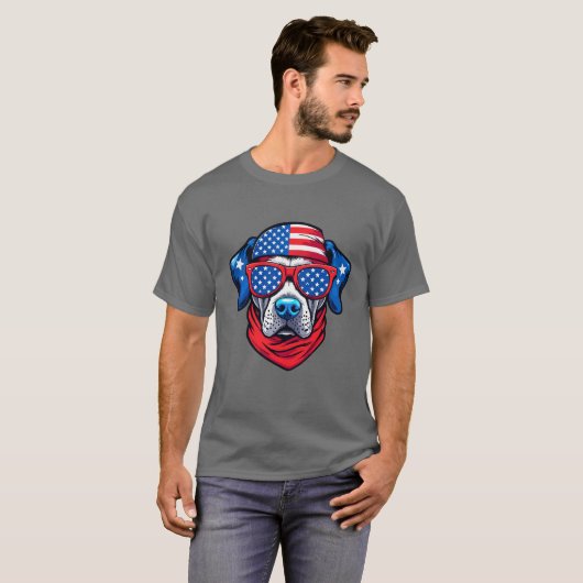 Patriotische Pup im Stil T-Shirt (Vorne ganz)