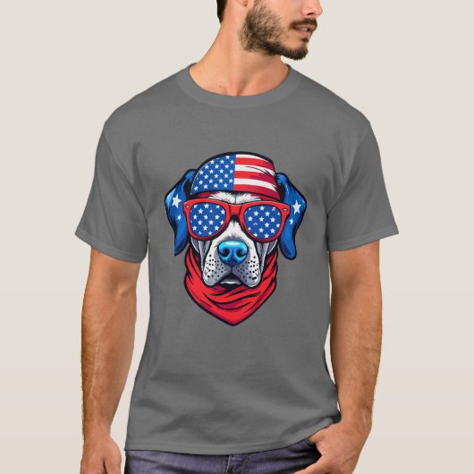 Patriotische Pup im Stil T-Shirt (Vorderseite)