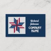patriotische Quilblockmuster-US Flagge Visitenkarte (Vorderseite)