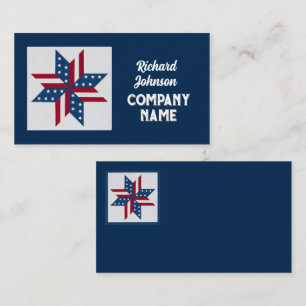 patriotische Quilblockmuster-US Flagge Visitenkarte