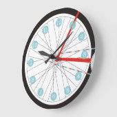 Patriotische Raduhr in Rot, Weiß und Blau Große Wanduhr (Winkel)