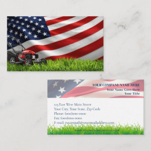 Patriotische Rasenpflege - Amerikanische Flagge un Visitenkarte