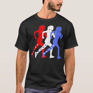 Patriotische Red White Blue Stars laufen Frauen in T-Shirt