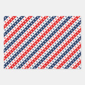 Patriotische Red, White & Blue USA Flaggenmuster Geschenkpapier Set (Vorderseite)