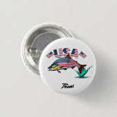Patriotische Regenbogenforelle Button (Vorne & Hinten)