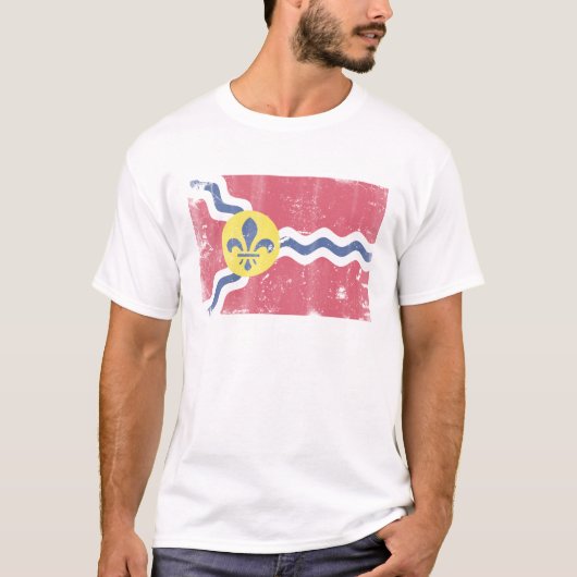 Patriotische Retro Flagge von St. Louis Missouri T-Shirt (Vorderseite)