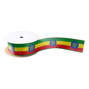 Patriotische Ribbon mit der Flagge Äthiopiens Satinband