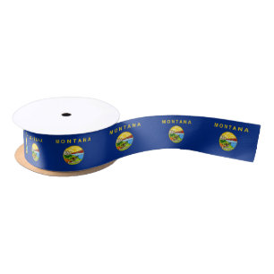 Patriotische Ribbon mit der Flagge von Montana, US Satinband