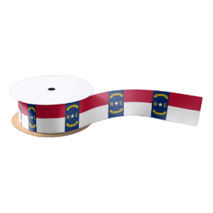 Patriotische Ribbon mit Flag North Carolina, USA Satinband