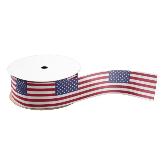 Patriotische Ribbon mit Flagge der USA. Ripsband (Spule)