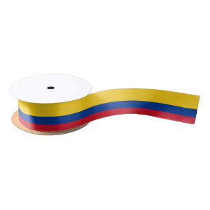 Patriotische Ribbon mit Flagge Kolumbiens Satinband