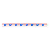 Patriotische Ribbon mit Flagge von Puerto Rico Satinband (Vorderseite)