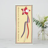 Patriotische Ribbon Santa Card Karte (Stehend Vorderseite)