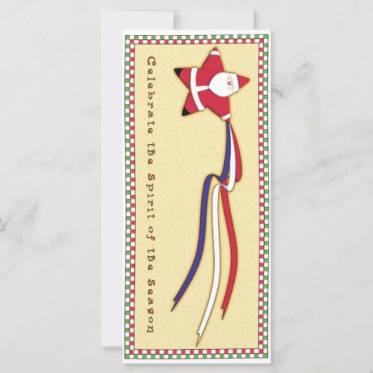 Patriotische Ribbon Santa Card Karte (Vorderseite)