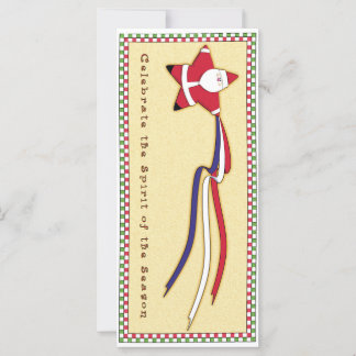 Patriotische Ribbon Santa Card Karte
