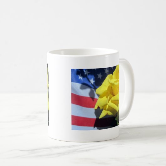 Patriotische Rose Kaffeetasse (VorderseiteRechts)