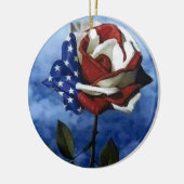 Patriotische Rose Keramikornament (Links)