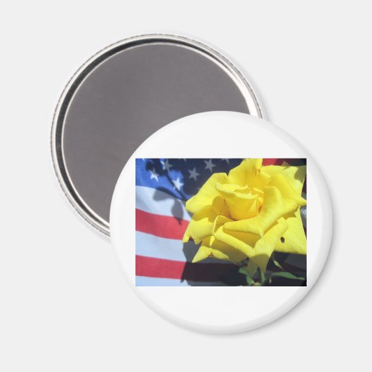 Patriotische Rose Magnet (Vorderseite/Rückseite)
