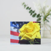 Patriotische Rose Postkarte (Stehend Vorderseite)
