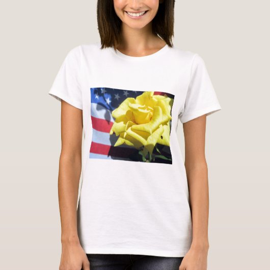 Patriotische Rose T-Shirt (Vorderseite)