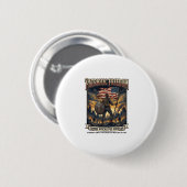Patriotische Rostflagge Überlebender Zombie-Apokal Button (Vorne & Hinten)