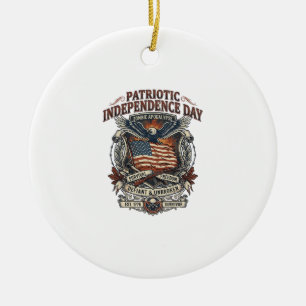 Patriotische Rostflagge Überlebender Zombie-Apokal Keramik Ornament