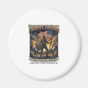 Patriotische Rostflagge Überlebender Zombie-Apokal Magnet