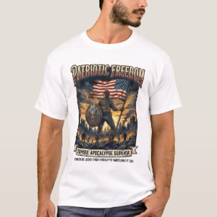 Patriotische Rostflagge Überlebender Zombie-Apokal T-Shirt