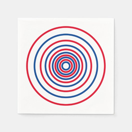 Patriotische Rot-Blau-Kreise Streifen Urlaub Serviette (Vorderseite)