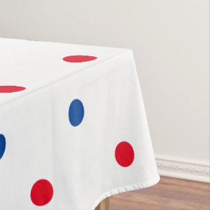 Patriotische Rot-Blau-Polka-Punktmuster - Urlaub Tischdecke