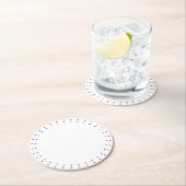 Patriotische Rot-Blau-Sterne Grenz-Urlaub Runder Pappuntersetzer (Vor Ort)