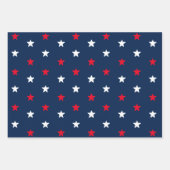 Patriotische Rot-Blau-Sterne Muster Urlaub Geschenkpapier Set (Vorderseite 2)